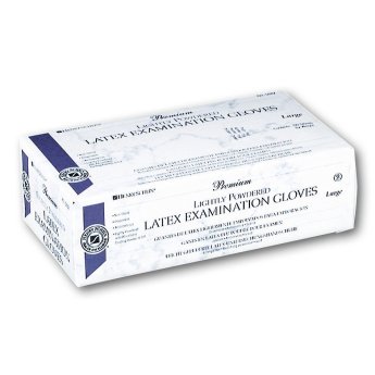 HS-rukavice latex pudrované Premium, bílé S 100 ks