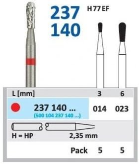 HORICO tvrdokovová fréza - hruška 1,4 mm