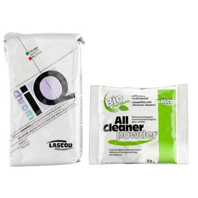 Masa alginatowa IQ CHROME MINT 450 g Lascod + All Cleaner powder Lascod