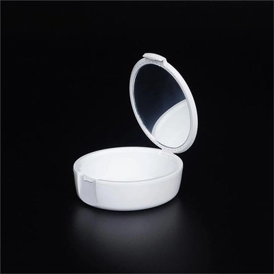 Kulatý box na malé protetické náhrady se zrcátkem - Černá