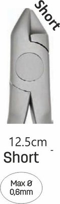 Kleště Aderer krátké Maks průměr 0,6mm, 12cm