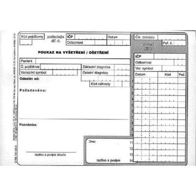 DITIS Poukaz na vyš.ošetř. propisovací