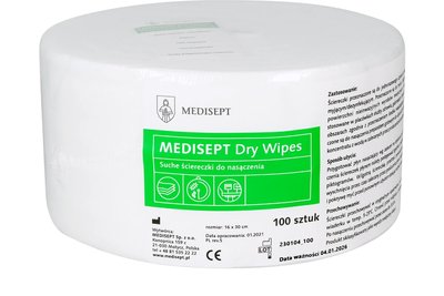 Chusteczki suche Dry Wipes wkład 100 szt. Medisept