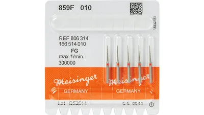 Diamanten 859 - Packung 5 Stück blau mittel, RA, Figur 166, kon. spitz, 10 mm, ISO 012