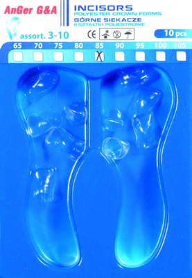 Korunky transparentné incisálne