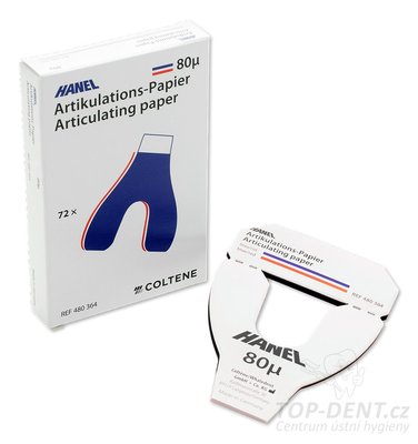 Coltene Hanel artikulační papír podkova 80µ (modrá/červená), 6x12ks