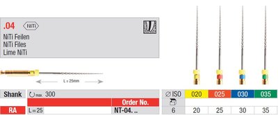Edenta .04 - NiTi endodontické nástroje, NiTi Files - 6 ks