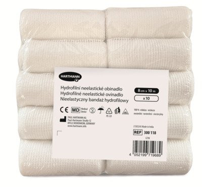 Obinadlo hydrofilní 8 cm × 10 m nesterilní, pletené (baleno po 10 ks)