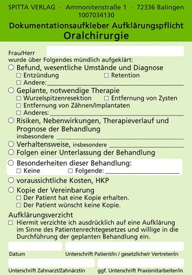 Dokumentationsaufkleber Aufklärungspflicht
