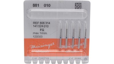 Diamanten 881 - Packung 5 Stück blau mittel, FG, Figur 141 Zylinder rund, 8 mm, ISO 010