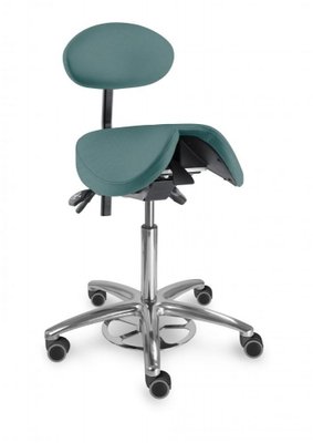 MAYER Stolička sedlová s děleným tvarovaným sedákem a s opěrkou zad 1215 S clean - tyrkysová