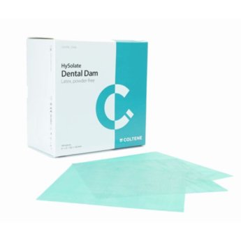 Kofferdam HySolate Dental Dam zelený bez latexu 15,2 x 15,2 cm střední 72ks
