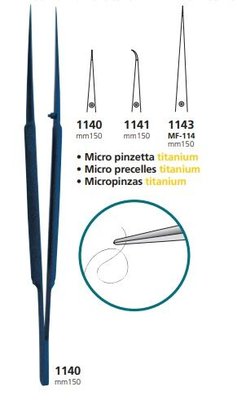 1140 Micro jehelec titanový rovný