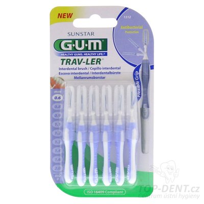 GUM Trav-ler mezizubní kartáčky 0,6 mm (světle fialové), 6ks