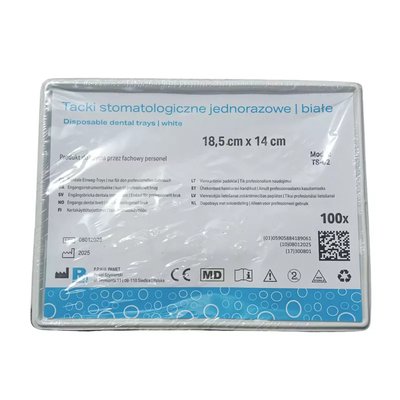 Tacka jednorazowa 18,5 x14 cm stomatologiczna białe 100szt