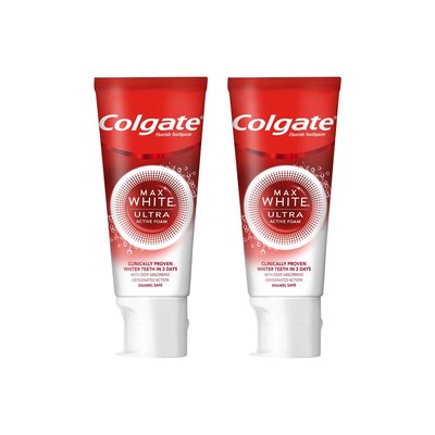 Colgate Max White Ultra Active Foam zubní pasta 2x50 ml