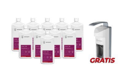 Velodes Soft 1 l x 10 szt. + Dozownik łokciowy 1 l Medisept GRATIS