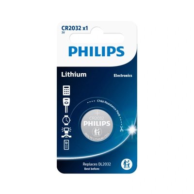 Baterie knoflíková CR2032 Philips, 1 ks