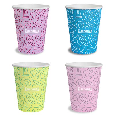 Kelímky papírové Monoart Graffity 1 000ks růžové