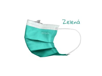 TOP MASK ULTRASAFE lékařské ústenky na gumičku, typ IIR, třívrstvé, zelené, 50ks