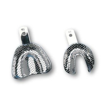 HS-otiskovací lžíce perforovaná pro bezzubou čelist dolní, velikost L