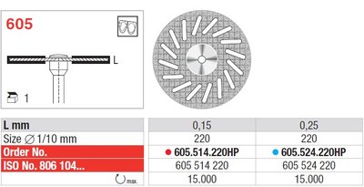 Edenta Lab 605 - SuperFlex, diamantové kotúče - 1 ks