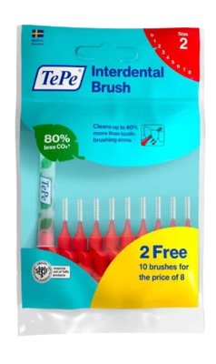 TePe Original mezizubní kartáčky z bioplastu 0,5 mm, červené, 8+2 ks zdarma