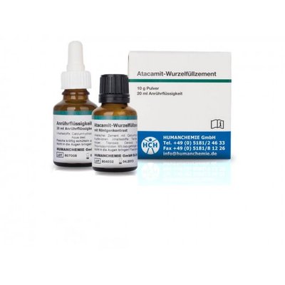 Atacamit - cement pro výplň kořenového kanálku, výplňový cement : 10 g prášek a 20 ml směšovací kapalina