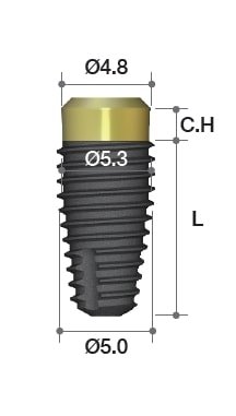 MEGAGEN AO OneStage Regular Thread ø5.0 - L=7.0, C=1.8