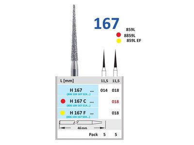 HORICO diamantový brousek - kónus, H167 - Parameter_0: normal, Parameter_1: Průměr 8,0mm (080)