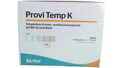 Provi Temp K - Packung 50 ml Doppelkartusche A1, 15 Mischer hellblau 4:1