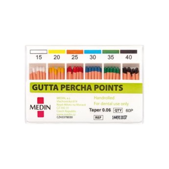 GUTAPERČOVÉ ČEPY kužel 0,06 ISO 25, bal. 60ks