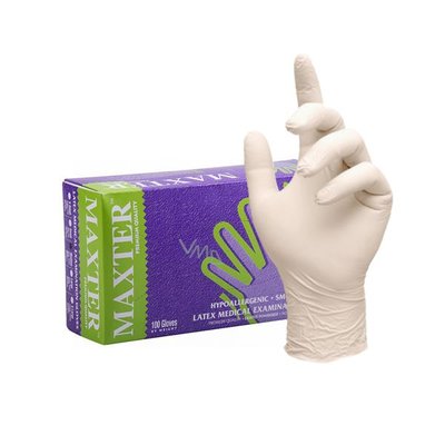 Rukavice Maxter Latex lehce pudrované vel. M, 100ks