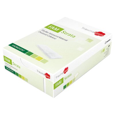 Sterilní vláknité hemostatické krytí Traumastem FAM Strata, 5 x 10 cm, 10 ks