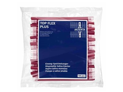 TOP FLEX jednorázové odsávací kanyly, 14,5cm, snímatelná čepička, vínové, 100ks