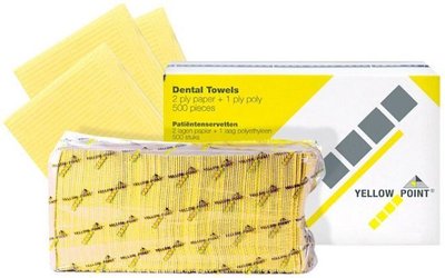 YELLOW POINT Ochr. roušky (bryndáky)skládané,žluté