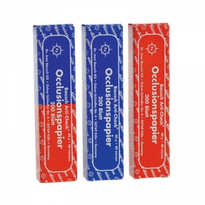 M+W Dental Artik.papír Bausch 40µ 200 listů - červený