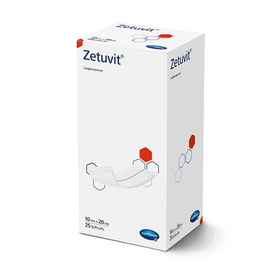 Kompresy Zetuvit absorpční sterilní krytí 10 x 20 cm, 25 ks