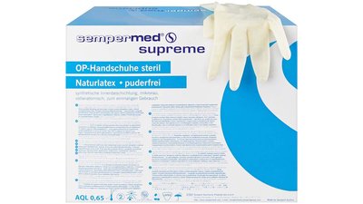Sempermed® supreme - Packung 50 Paar puderfrei, naturweiß, Größe 6
