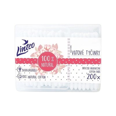Vatové tyčinky Linteo, 200 ks v krabičce