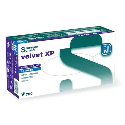 Rukavice Sempermed Velvet XP (200 ks) bez pudru - L