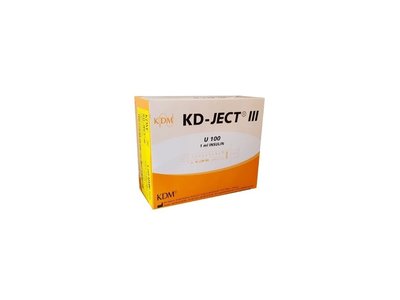 Inzulinová stříkačka KDM - KD JECT® 1ml-U100, 29G 0,33x12mm, 100ks