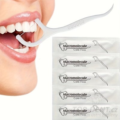 Dentální mečíky s nití jednotlivě balené, 50 ks