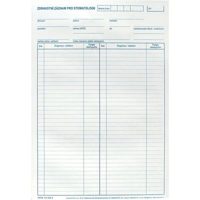DITIS Zdravotní záznam pro stomatologii 1ks