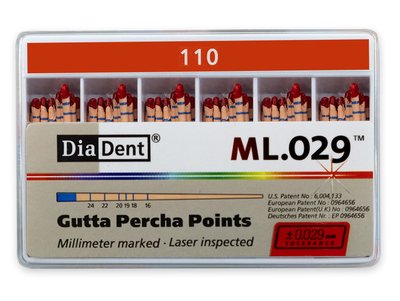 Diadent .02 - Gutaperčové čepy, vel. 110 - ukončená výroba