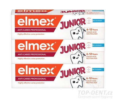 Elmex Junior Professional zubní pasta TRIO, 3x75ml