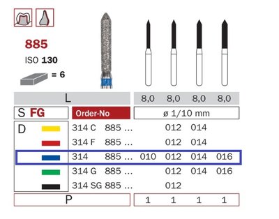 Diaswiss 885 modrá, 6ks/balení - 010 mm