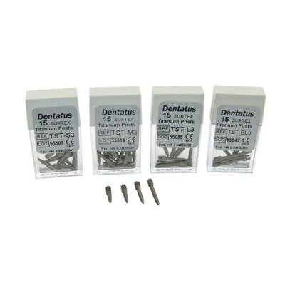 Titanové čepy Dentatus - super dlouhé (17 mm), průměr 1,35 mm, 15 ks