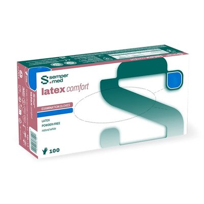 Rękawiczki lateks bezpudrowe Semper Comfort 100 szt. - WARIANTY