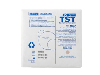 Bowie & Dick test pro autoklávy třídy B.